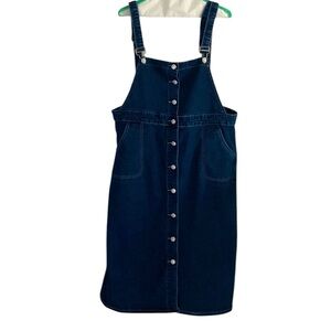 Yeoku Women’s Dark Wash Denim Overall Dresss Size 1X Plus Size